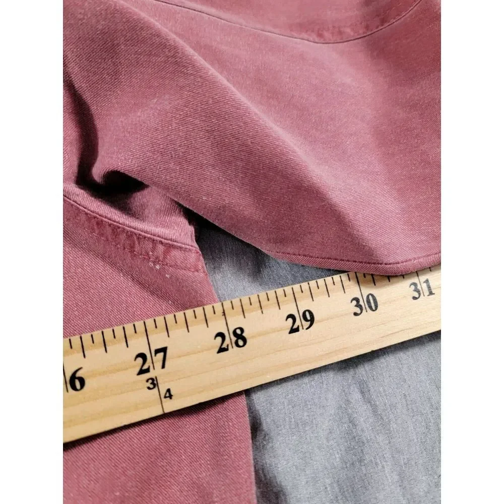 VTG 90s Levis Metal Button Front Long Sleeve Faded Red White Tab Shirt XL‎